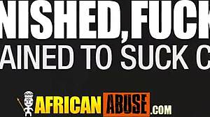 Black masters fill their slave with cum in a group hardcore scene