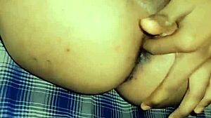 Feminine Sissy Fingers Asshole And Stands For Piss