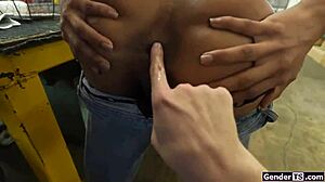 latin tgirl called into office for fucking on the job