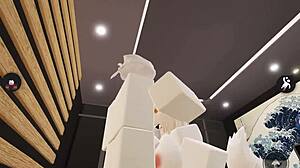 fox girl gets pounded roughly in doggystyle with riding and cumshot on tits