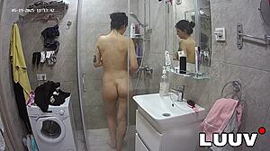 Alice shares morning shower exhibitionism on camera