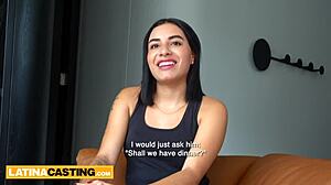 Cute latina teen 18+ comes to modeling casting not wearing panties.