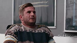 Dyke teachers blow desperate male colleague! Katrina Colt, Kenzie Taylor, Nathan Bronson.