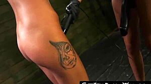 Kendra Cole endures intense toy play leading to submission and bondage.