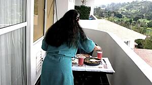 Invited to hot fucking lunch with agarabas and olpr in outdoor voyeur scene