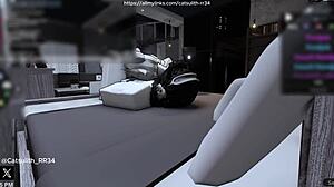 quietly fucking a fan on the bed in various positions like cowgirl and doggystyle