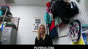 Krissy Knight kneels for Officer Mancini