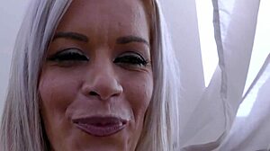 beauty with tan lines enjoys a sensual solo activity