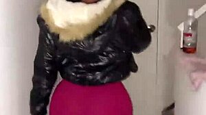 Hot latina with big natural tits gets attention after entering house