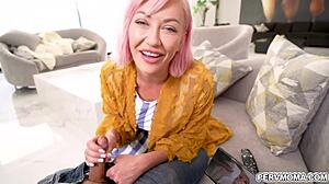 Adira Allure Helps Allen Swift Jerk Off Raging Cock