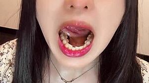 is this short video for tooth fetish? japanese shemale masturbating beautifully