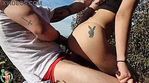 Petite Japanese teen deepthroats big cock in public cowgirl riding cumshot with Asian Lee