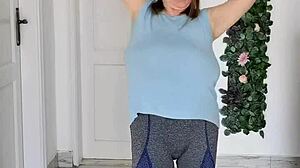 I'm busty gilf mariaolds strippin' in sporty style