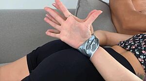 mom's cute friend sucks dick with bound hands