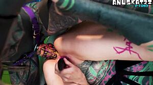 Inexperienced tattooed hippie babe gets her first anal lesson from a kinky alt pornstar