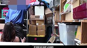 teen caught stealing on cctv, now punished with fucking by pervcop