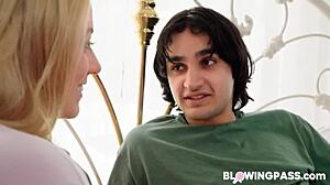 Teen giving best friend sloppy blowjob