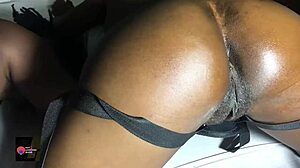 hot ebony lovers playing in a hotel room