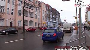 German Amateur Couple Invited for Street Sex Casting