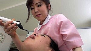 japanese female dentist seduced at work by older client in uncensored jav porn