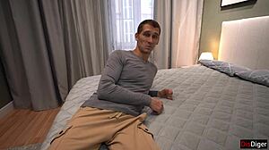 blindfolded my wife, letting my friend take over in this threesome with katty west