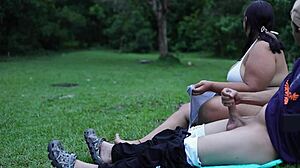 Woman Peeps On Me Masturbating Outdoors In A Public Park