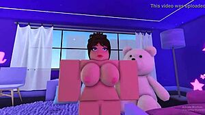 Roblox Stripper Kitty Show Off Her Stripper Moves and Gets Naked and Masturbates