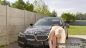 Titty Fucking Big Tit Car Cleaning Girlfriend