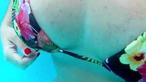 Husband films wife playing outdoors with two at hotel pool karina and lucas