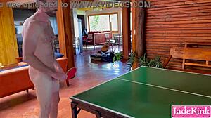 Naked Ping Pong With Daddy Turns Rough