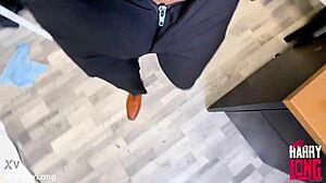 sexy pawg eagerly swallows huge load in interracial blowjob