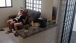 Suspicious husband installs cameras and catches hot wife having sex with friend