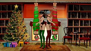 Yuri Bondage Sex Hung By Chimney With Care Christmas Theme 3D