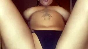 Watch this big titty goth finger her pussy until she cums hard