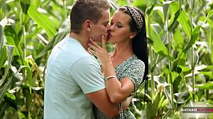 Sassy Mia's getting fucked in the corn field, she says