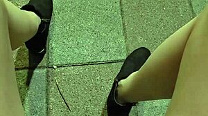 Ting Xuan Pees Outside In The Open