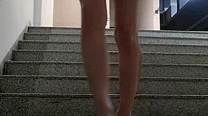 Shemale Ting Xuan Masturbates Outdoors in Public Hotel Area