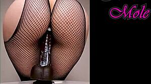 Sounds of pussy penetration pawg in pantyhose rides dildo big round ass