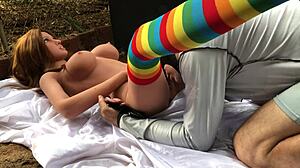 I came in my student's ass with sex toy