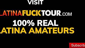 19yo petite Latina with braces struggles to fit big cock in rough action