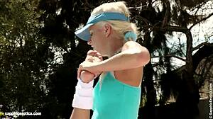 devin and iris workout then have lesbian fun near the pool