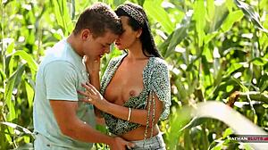 Sassy Mia's getting fucked in the corn field, she says