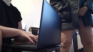 Intense Risky Office Masturbation