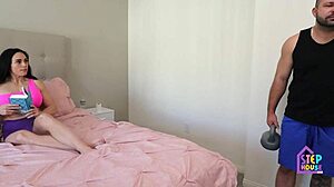 Fit hotwife gives deepthroat blowjob and gets fucked hard while husband watches