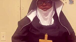I dressed as a nun hazelnut for this Halloween celebration.