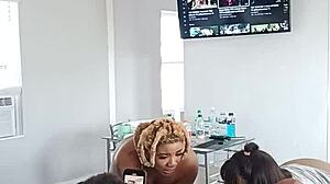 2 twitter baddies drippinvelvet & princess hayze giving gaktrizzy some head after an orgy