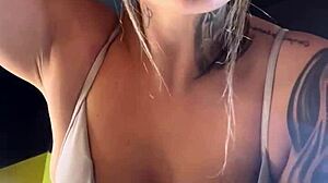 i trained at the gym on halloween night in a gta costume, my cleavage caught the guys' attention, blonde cute with perfect body and young girl