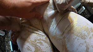 milfycalla's yoga pants cameltoe drives me wild with those cumshots on my downjackets