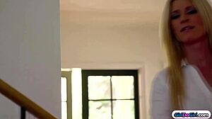 stepmom catches stepteen with strapon and helps out