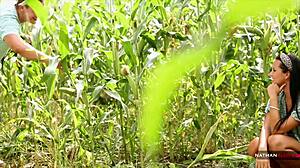 Sassy Mia's getting fucked in the corn field, she says